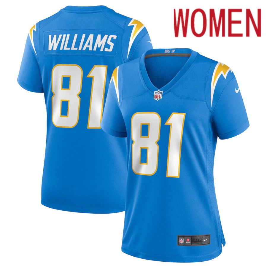 Women Los Angeles Chargers #81 Mike Williams Nike Powder Blue Game NFL Jersey->women nfl jersey->Women Jersey